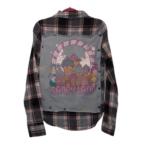 Other - Kid’s Navy, Baby Blue, & Pink Plaid W/ Candyland Back Patch